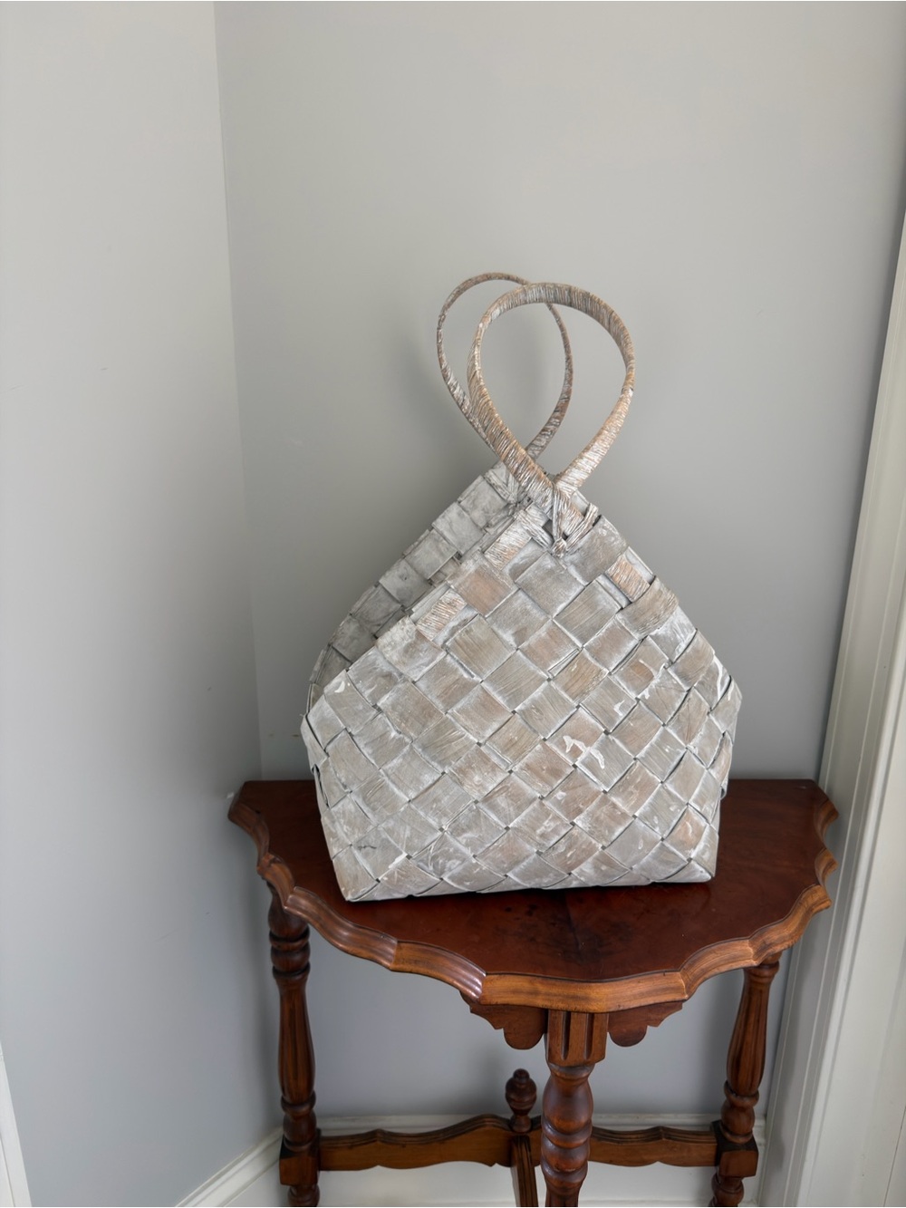 Woven distressed basket